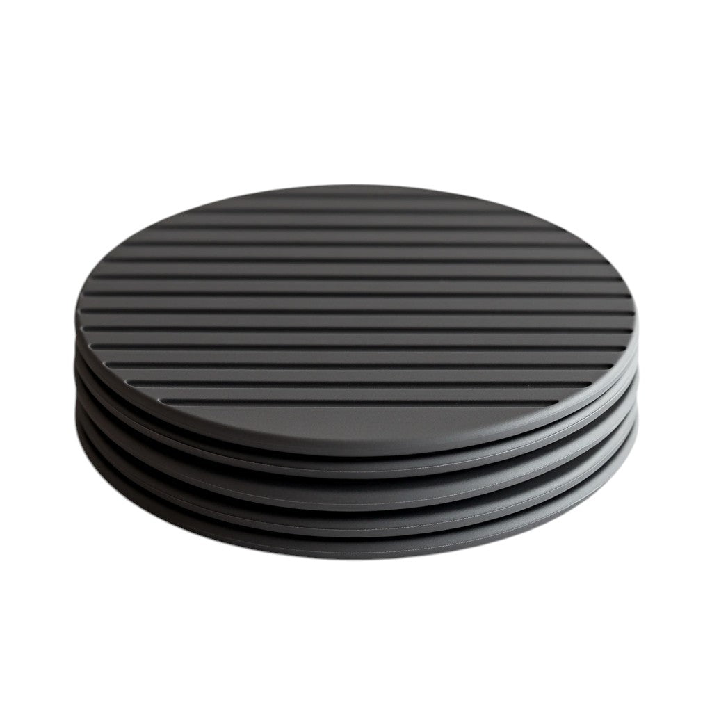 Zynko Deep-Groove Non-Slip Silicone Coaster Set