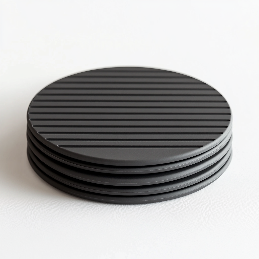 Zynko Deep-Groove Non-Slip Silicone Coaster Set